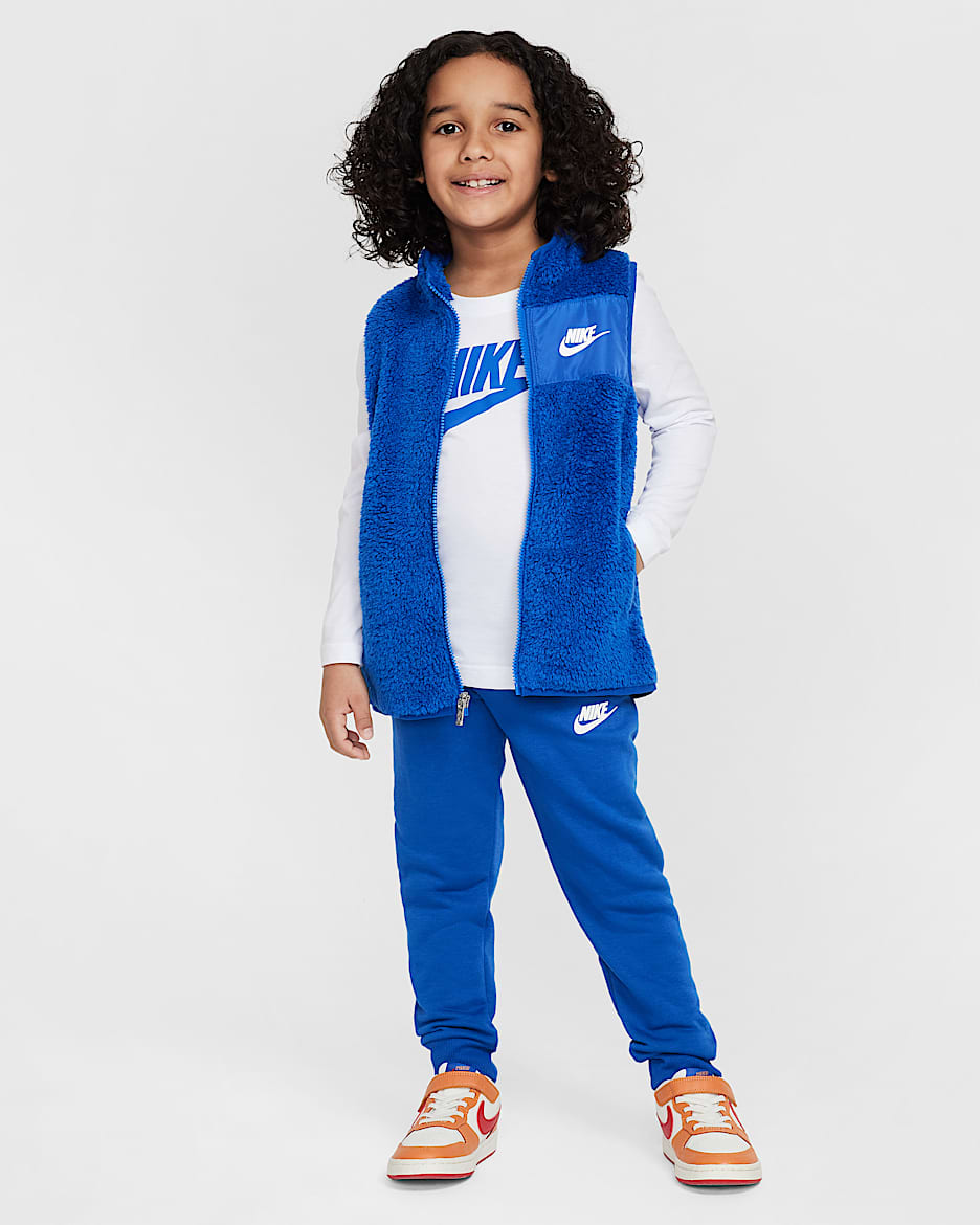Nike Club Little Kids' Long Sleeve T-Shirt, Vest, and Pants Set - Game Royal