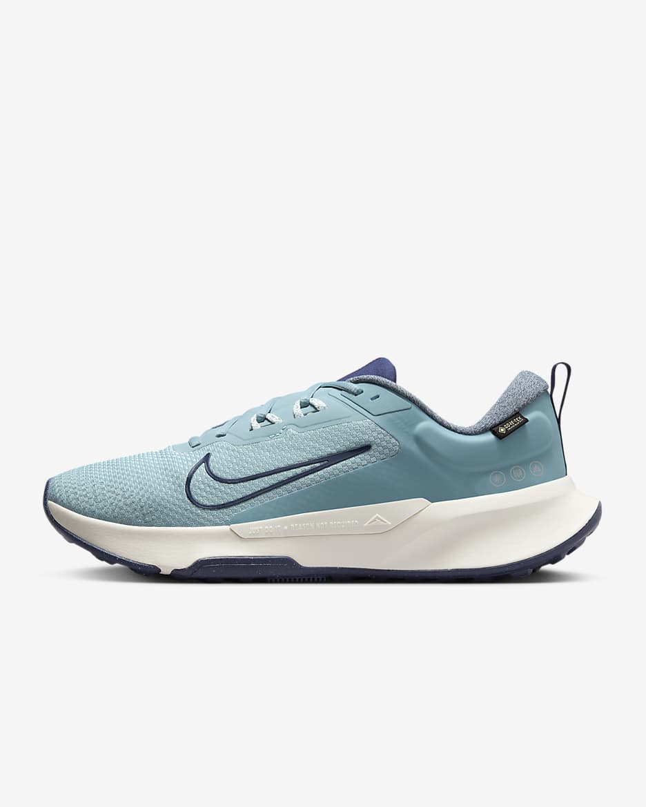 Nike Juniper Trail 2 GORE-TEX Men's Waterproof Trail-Running Shoes - Denim Turquoise/Glacier Blue/Vintage Coral/Midnight Navy