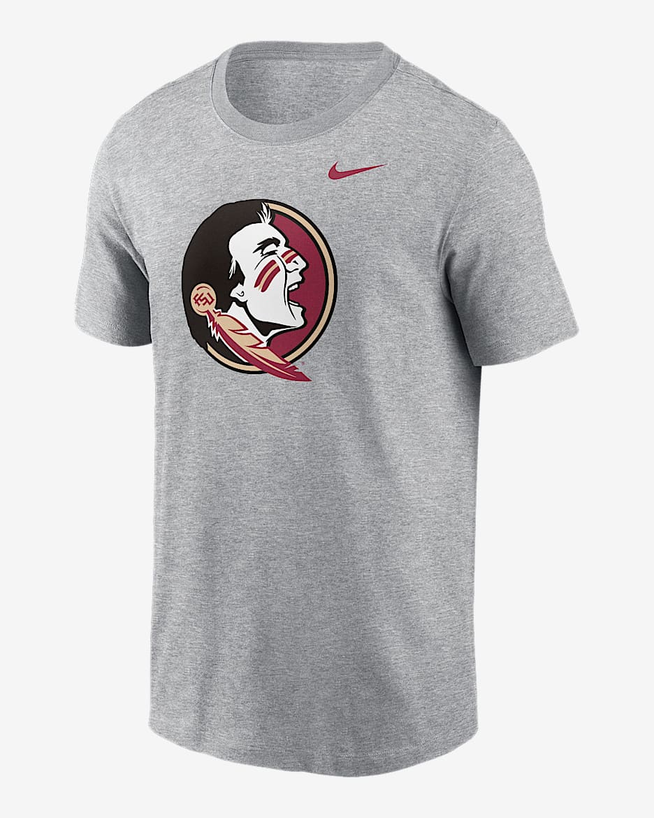 Playera universitaria Nike para hombre Florida State Seminoles Primetime Logo - Gris oscuro jaspeado