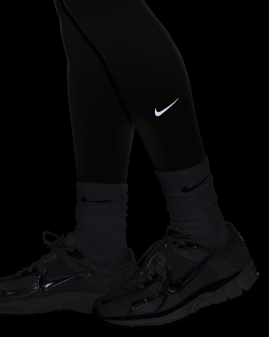 Nike One lange legging met hoge taille voor dames - Light Army/Zwart