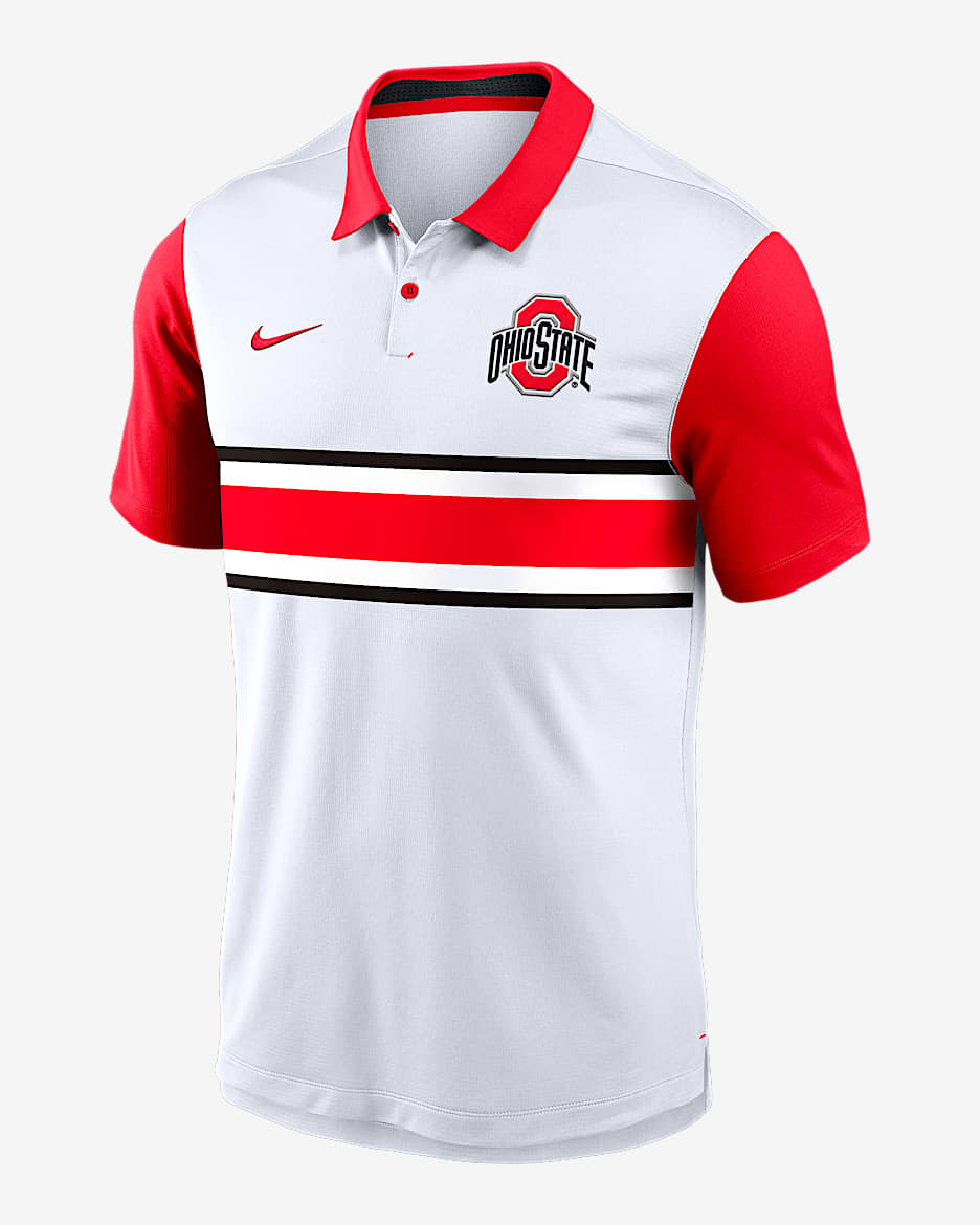 Polo universitario Nike Dri-FIT para hombre Ohio State Buckeyes Vapor - Blanco