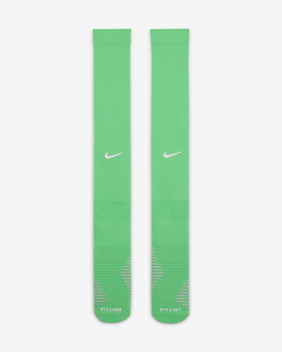 Chaussettes de foot montantes Paris Saint-Germain Strike Nike - Green Spark/Blanc