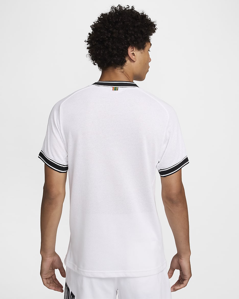 Haut de tennis à manches courtes NikeCourt Heritage pour homme - Blanc/Noir