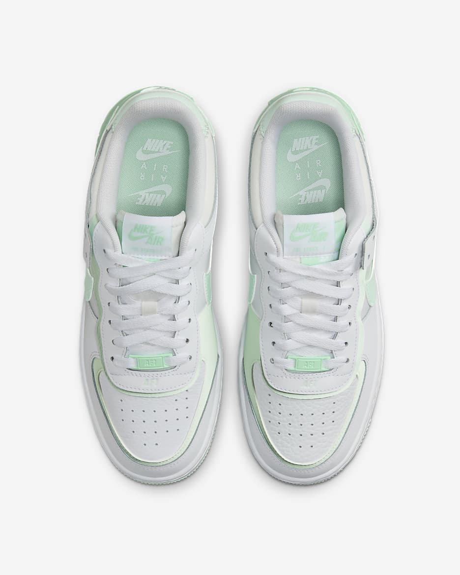 Sapatilhas Nike Air Force 1 Shadow para mulher - Branco/Verde Barely/Mint Foam