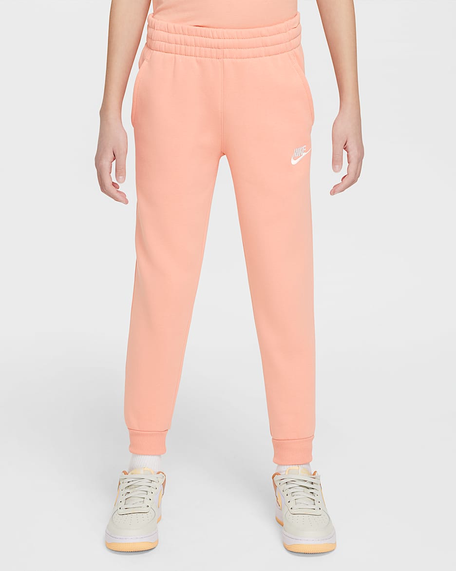 Joggers Nike Sportswear Club Fleece para niños talla grande - Ágata melocotón/Blanco