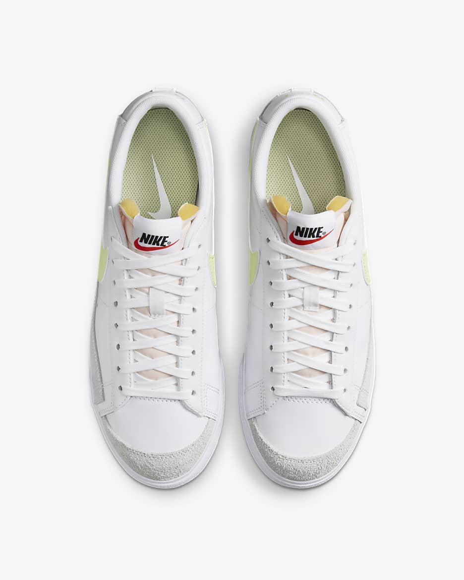 Nike Blazer Low Platform Women's Shoes - White/Team Orange/Black/Life Lime