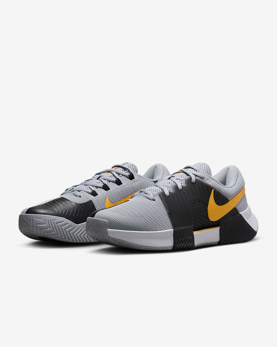 Nike Zoom GP Challenge 1 Men's Hard Court Tennis Shoes - Wolf Grey/Black/White/Laser Orange