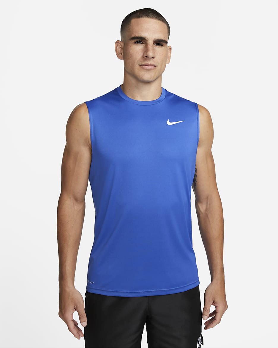 Camiseta Hydroguard de natación sin mangas para hombre Nike Essential - Royal juego