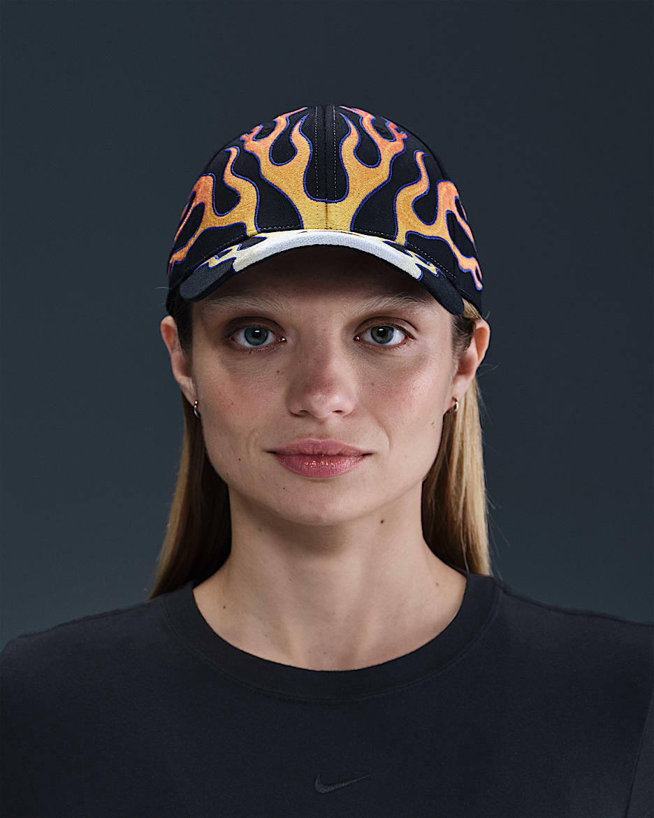 Gorra OG Flame con estructura Nike Club Cap - Negro