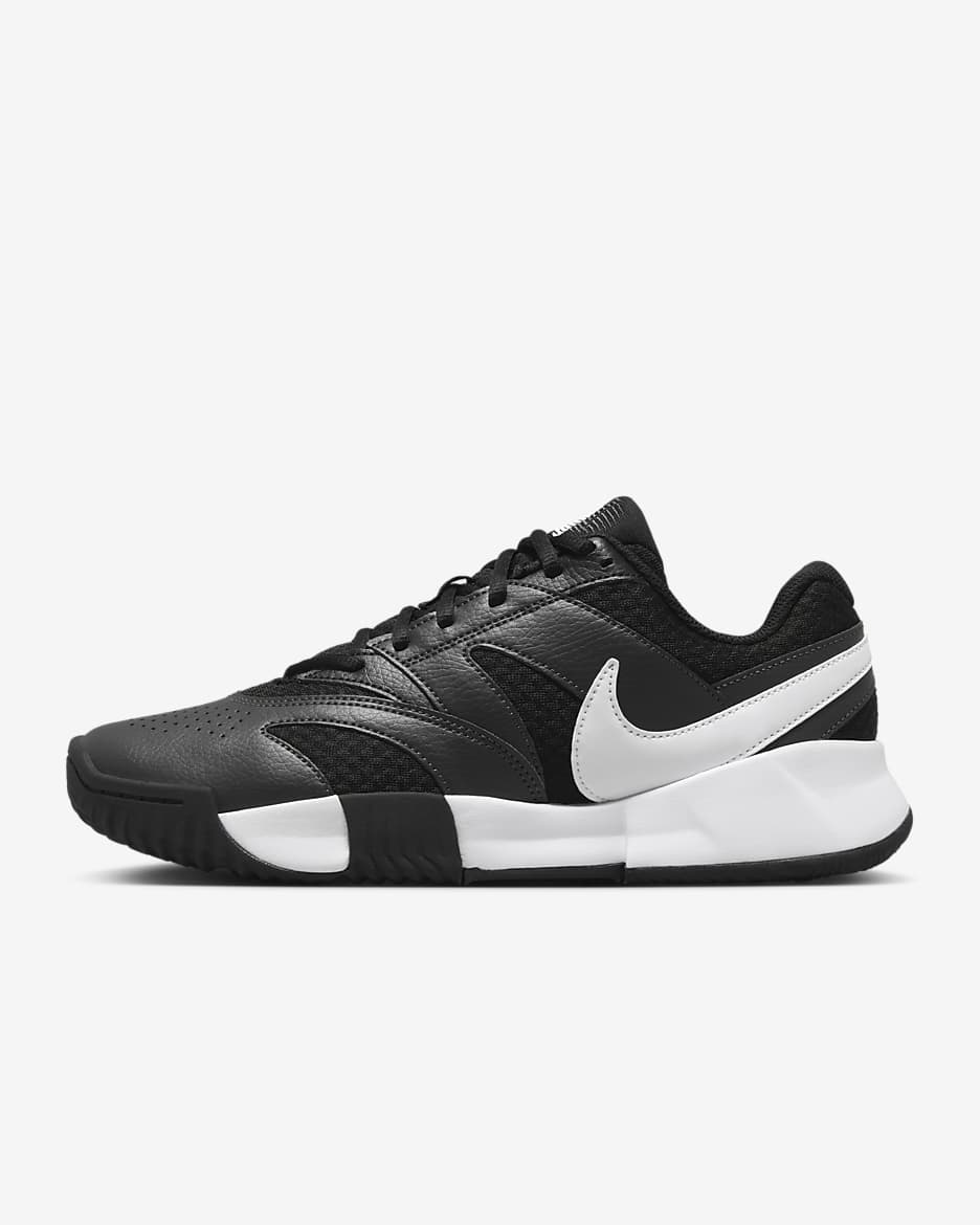 Chaussure de tennis pour terre battue NikeCourt Lite 4 pour femme - Noir/Anthracite/Blanc