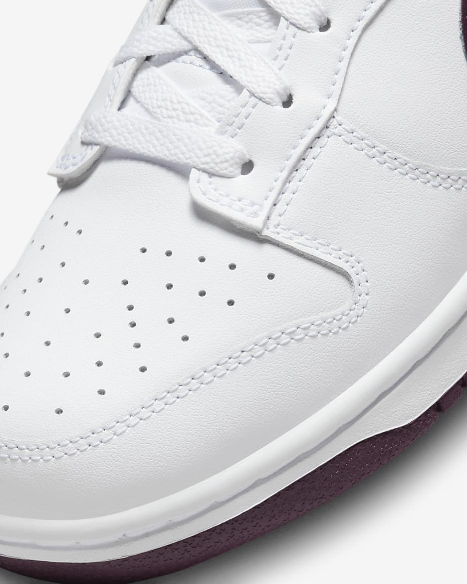 Nike Dunk Low Retro Men's Shoes - White/White/Night Maroon