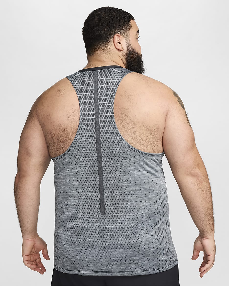 Nike Dri-FIT ADV TechKnit Ultra Lauf-Tanktop für Herren - Schwarz/Smoke Grey