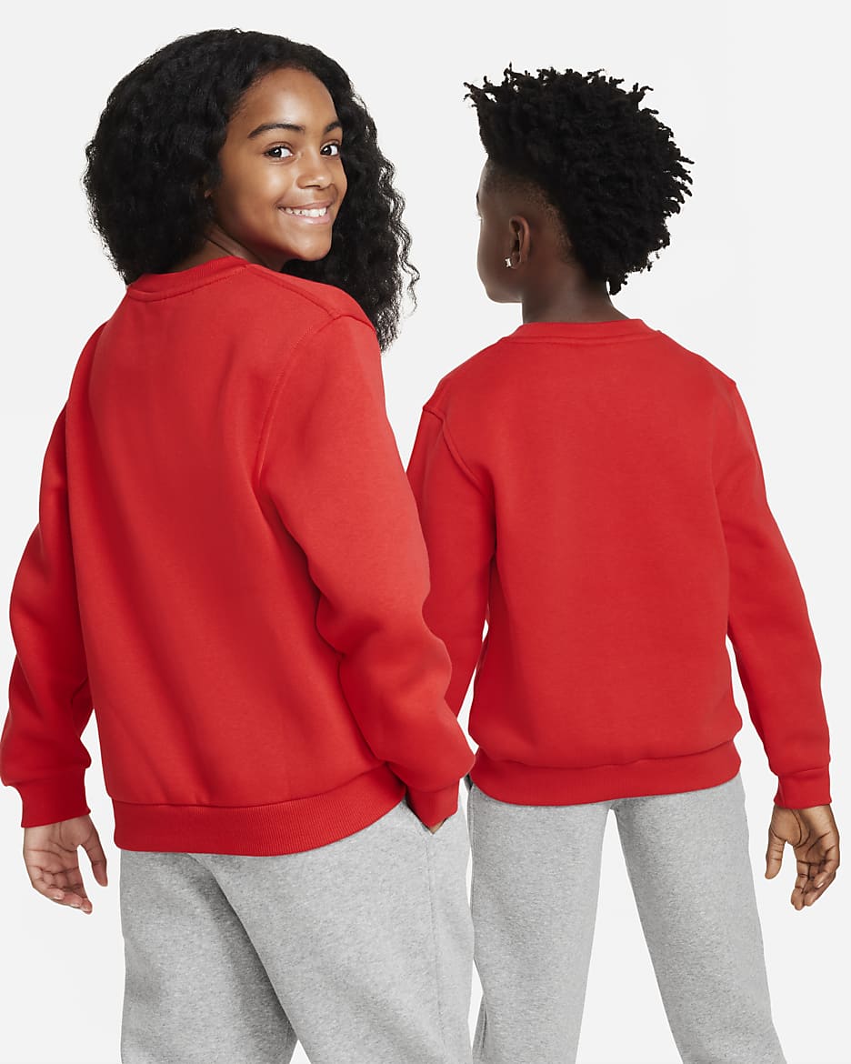 Nike Sportswear Club Fleece Big Kids' Sweatshirt - University Red/White