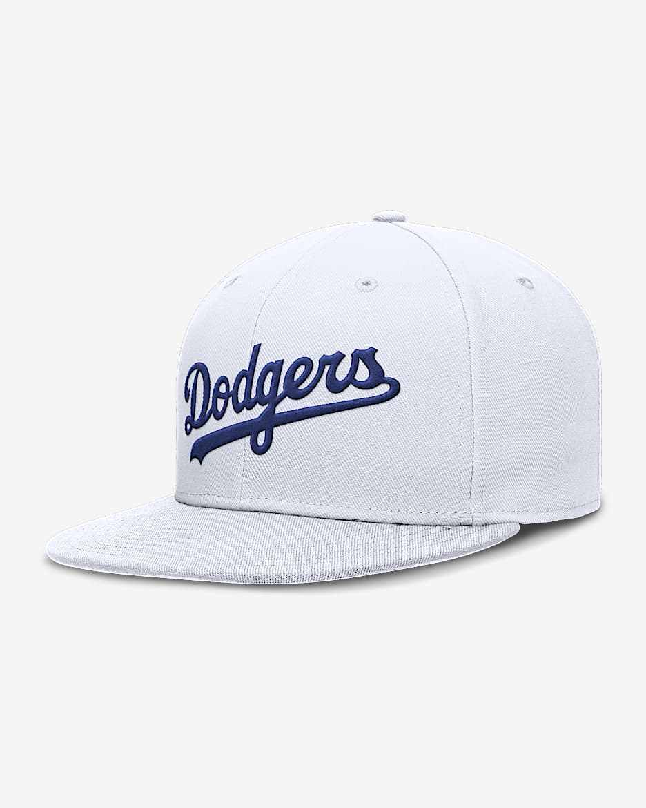 Gorra Nike Dri-FIT de la MLB ajustada para hombre Los Angeles Dodgers True - Blanco