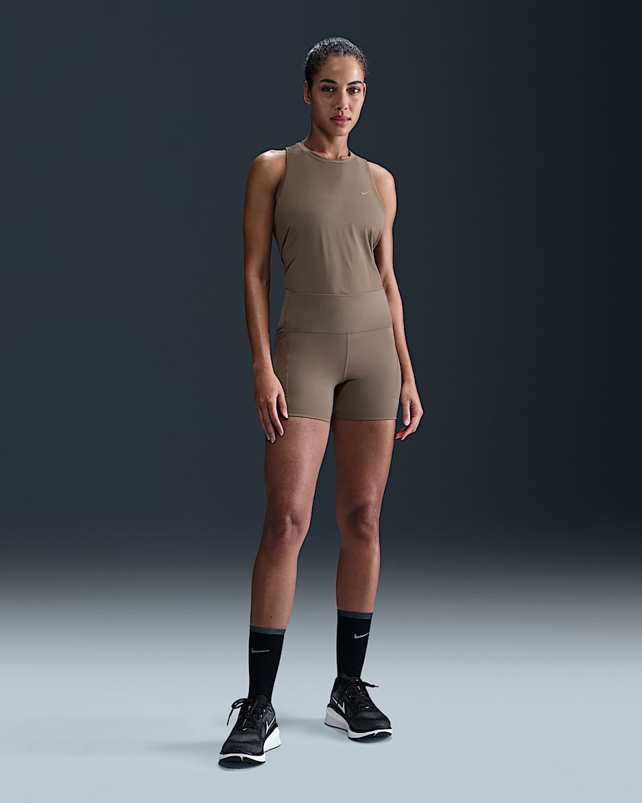 Nike Swift Women's High-Waisted 10cm (approx.) Tight Running Shorts with Pockets - Mink Brown