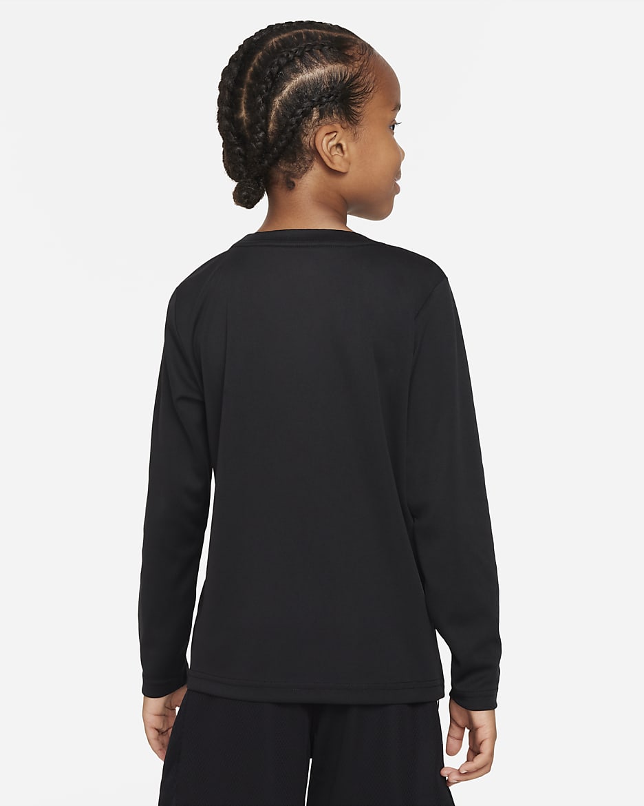 Nike "All Day Play" Long Sleeve Tee Little Kids Dri-FIT T-Shirt - Black