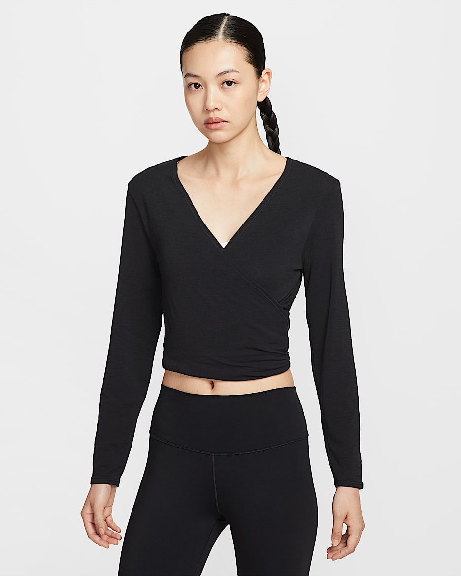 Nike One Relaxed Women's Dri-FIT Top - Black/Dark Smoke Grey