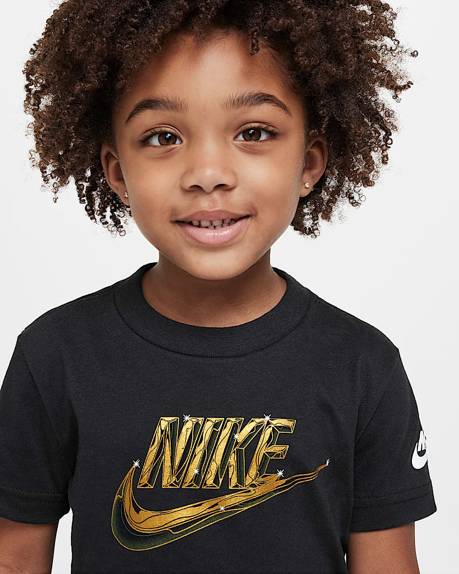 Nike Toddler Metallic Futura T-Shirt - Black