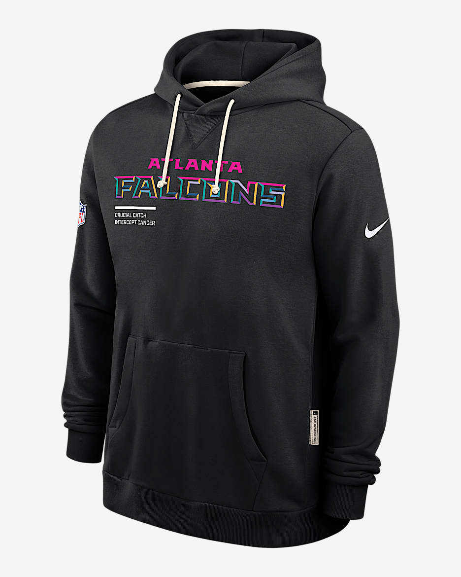 Atlanta Falcons Crucial Catch Sideline Men's Nike Dri-FIT NFL Pullover Hoodie - Black