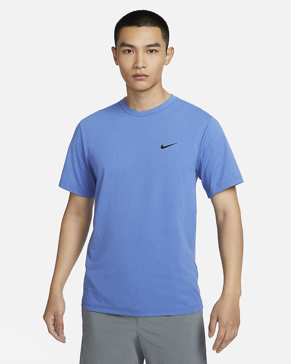 Nike Dri-FIT UV Hyverse 男款短袖健身上衣 - Star Blue/黑色
