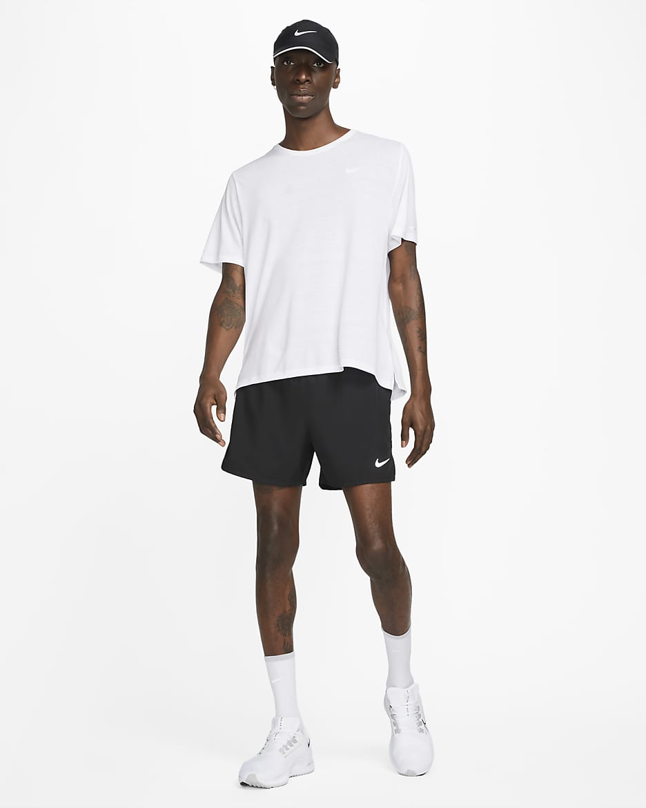 Nike Challenger Dri-FIT løpeshorts med innershorts til herre (13 cm) - Svart/Svart/Svart