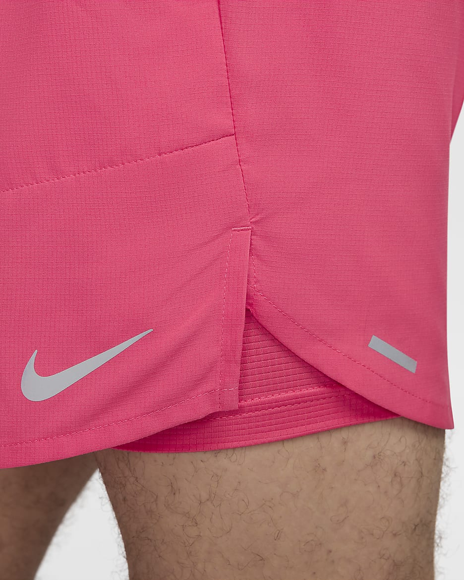 Nike Stride Men's Dri-FIT 18cm (approx.) 2-in-1 Running Shorts - Aster Pink/Aster Pink/Black