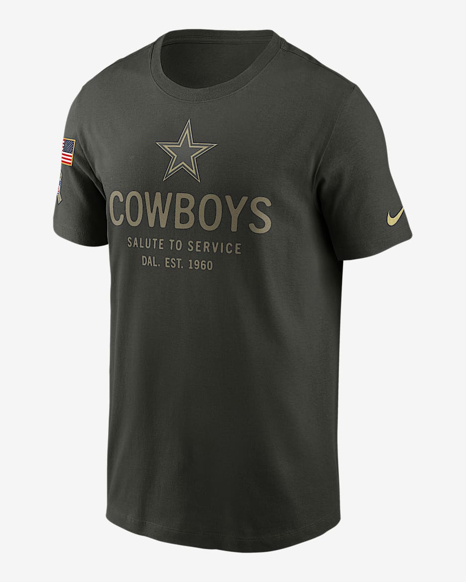 Playera Nike Dri-FIT de la NFL para hombre Dallas Cowboys Salute to Service Sideline Primary Edge - Verde bosque