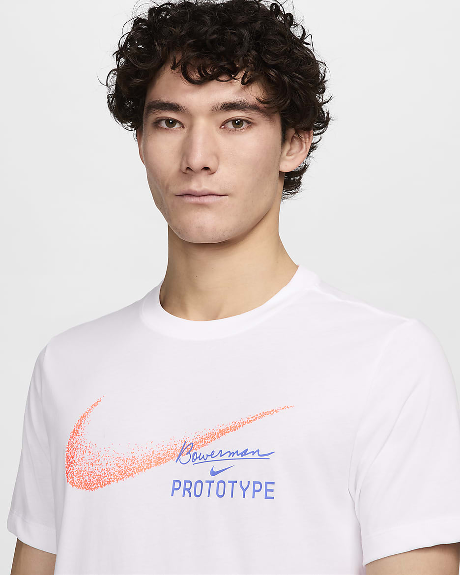 Nike 男款 Dri-FIT 跑步 T 恤 - 白色