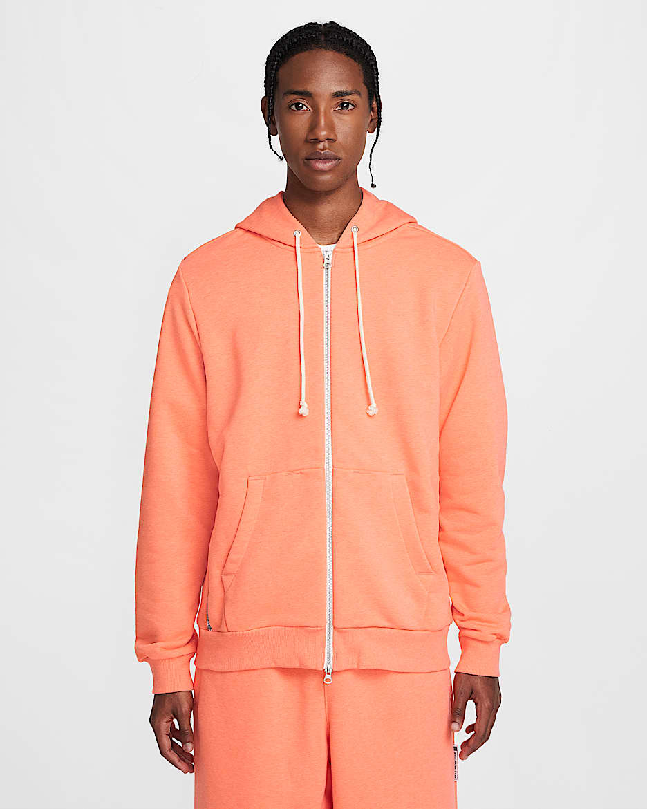 Sudadera con gorro de básquetbol de cierre completo Dri-FIT para hombre Nike Standard Issue - Mango salvaje claro/Jaspeado/Marfil pálido