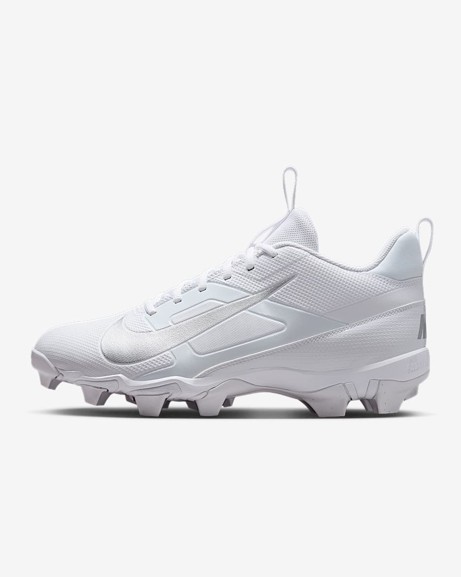 Nike Alpha Menace 4 Shark Football Cleats - White/Metallic Silver