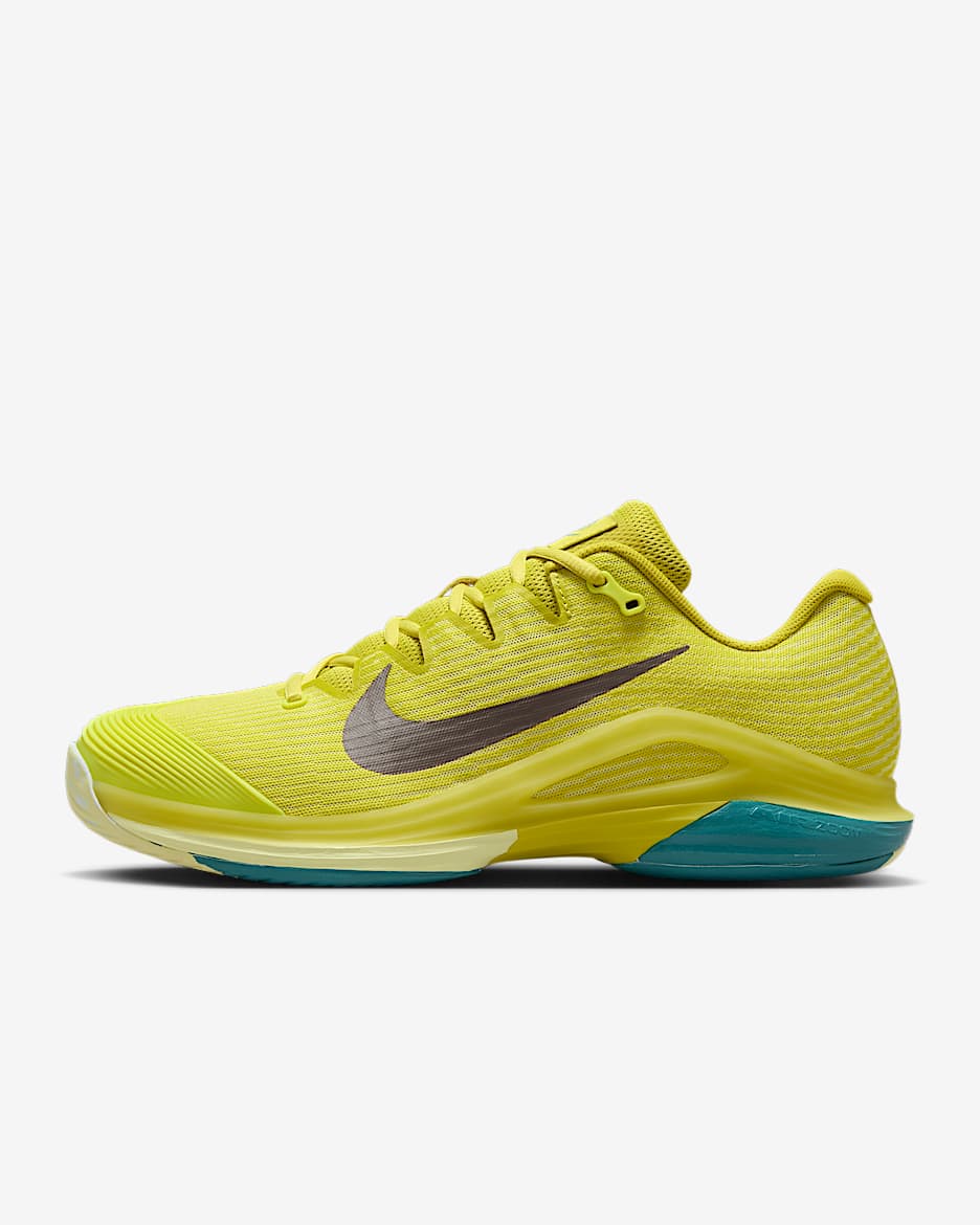 Nike Vapor 12 Premium Men's Hard Court Tennis Shoes - High Voltage/Luminous Green/Mineral Teal/Cave Stone