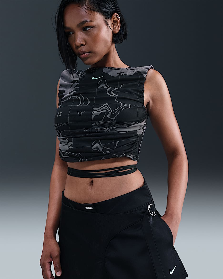 Serena Williams Design Crew Women's Crop Tank Top - Smoke Grey/Black/Mint Foam