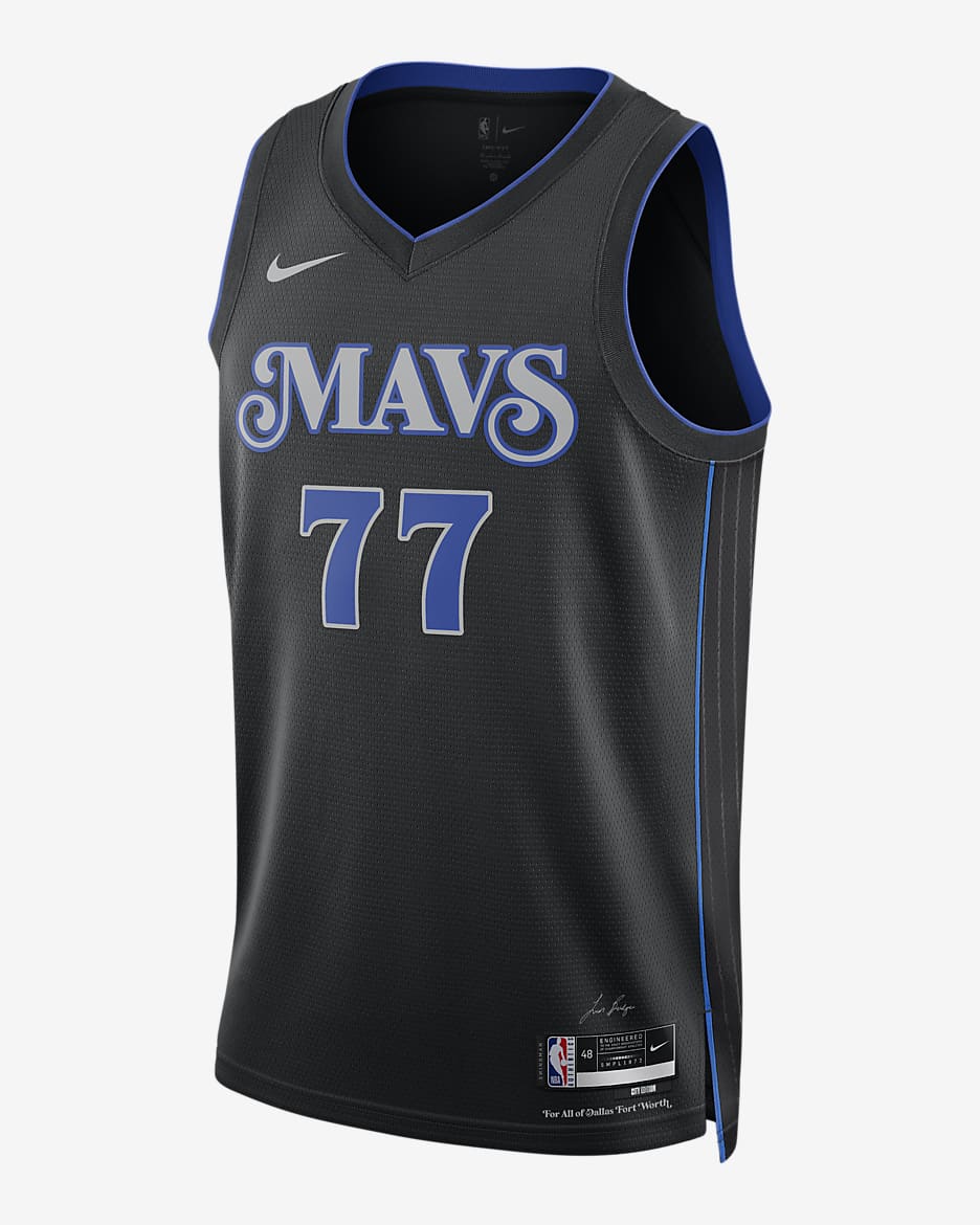 Luka Dončić Dallas Mavericks 2023/24 City Edition Men's Nike Dri-FIT NBA Swingman Jersey - Black