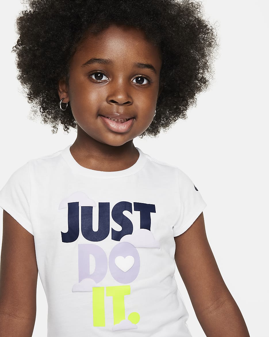 Nike Sweet Swoosh "Just Do It" Toddler Graphic T-Shirt - White