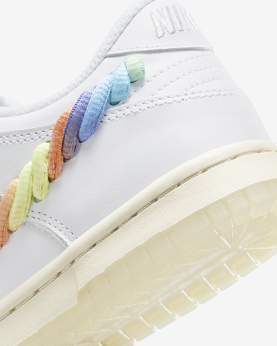 Nike Dunk Low SE Older Kids' Shoes - White/Terra Blush/Light Silver/Multi-Colour