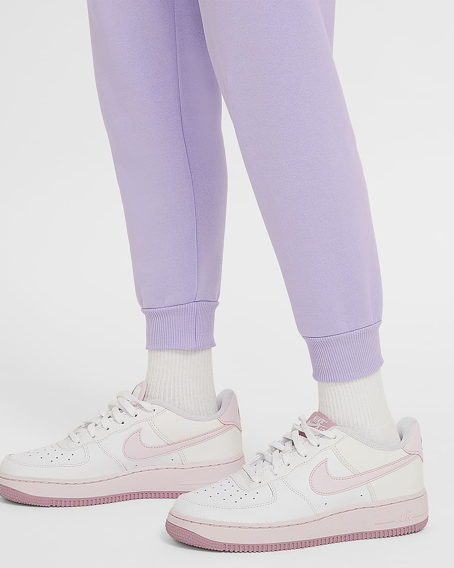 Joggers para niños talla grande Nike Club Fleece - Hortensias/Blanco/Alba