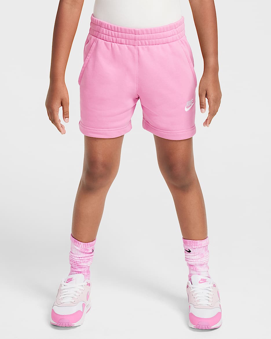Nike Sportswear Club Fleece Big Kids' (Girls') 5" French Terry Shorts - Magic Flamingo/Magic Flamingo/White