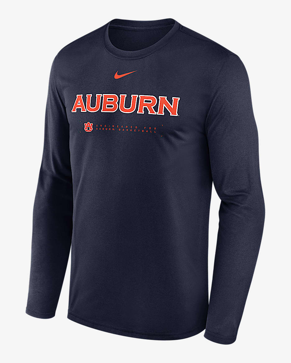 Auburn Courtside Basketball Shootaround Legend Men's Nike Dri-FIT College Long-Sleeve T-Shirt - Navy