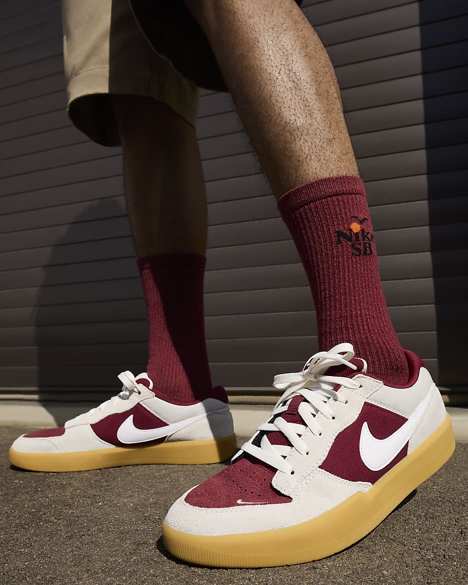 Nike SB Force 58 Skate Shoes - Team Red/Summit White/Gum Light Brown/White