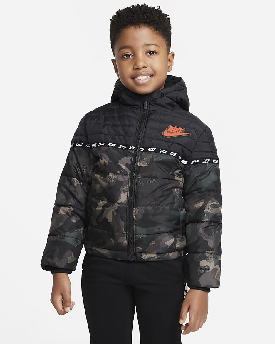Chamarra acolchada para niños talla pequeña Nike Sportswear - Verde camuflaje/Oliva militar