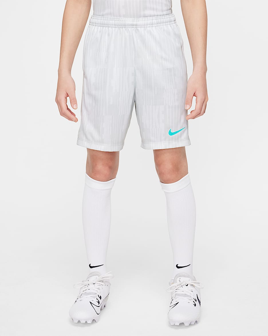Nike Academy Big Kids' Dri-FIT Soccer Shorts - Photon Dust/Photon Dust/Dynamic Turquoise
