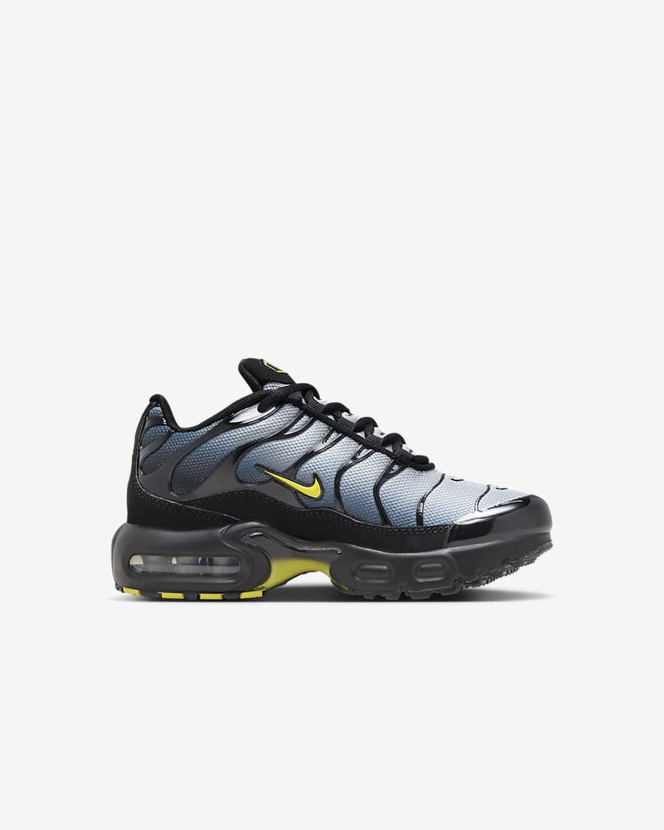 Nike Air Max Plus gyerekcipő - Fekete/Wolf Grey/Opti Yellow