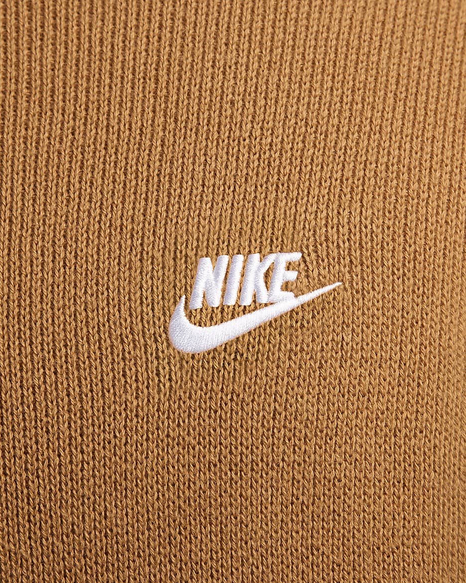 Nike Club Men's Crew-Neck Jumper - Flax/White