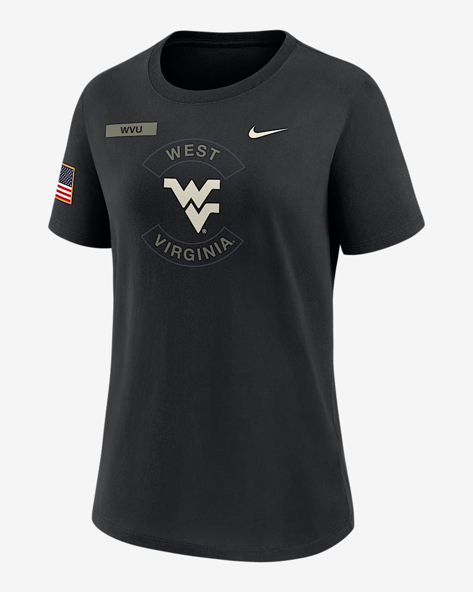 West Virginia Military Appreciation Women's Nike Dri-FIT College T-Shirt - Black