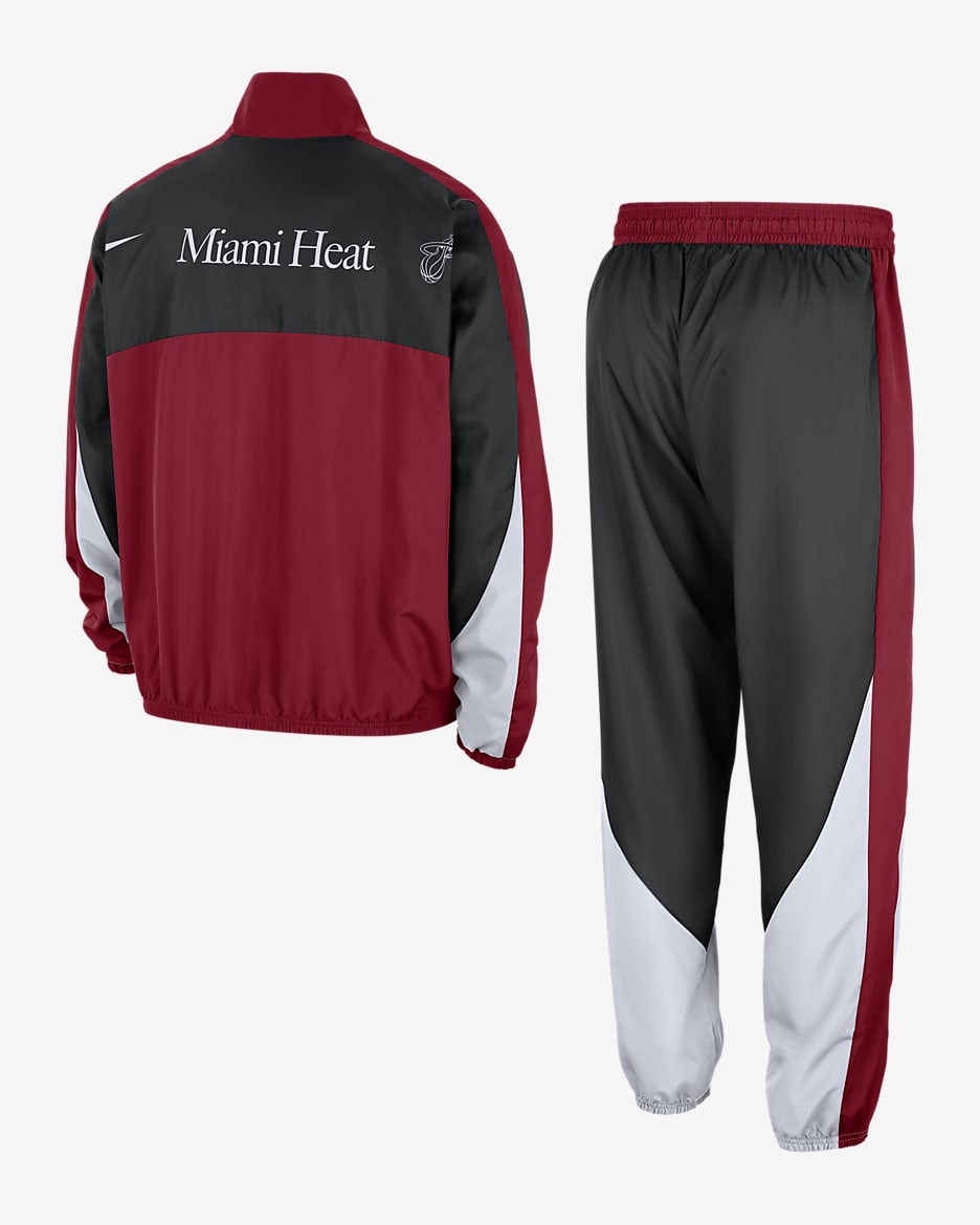 Miami Heat Starting 5 Courtside Men's Nike NBA Graphic Tracksuit - Tough Red/Black/White