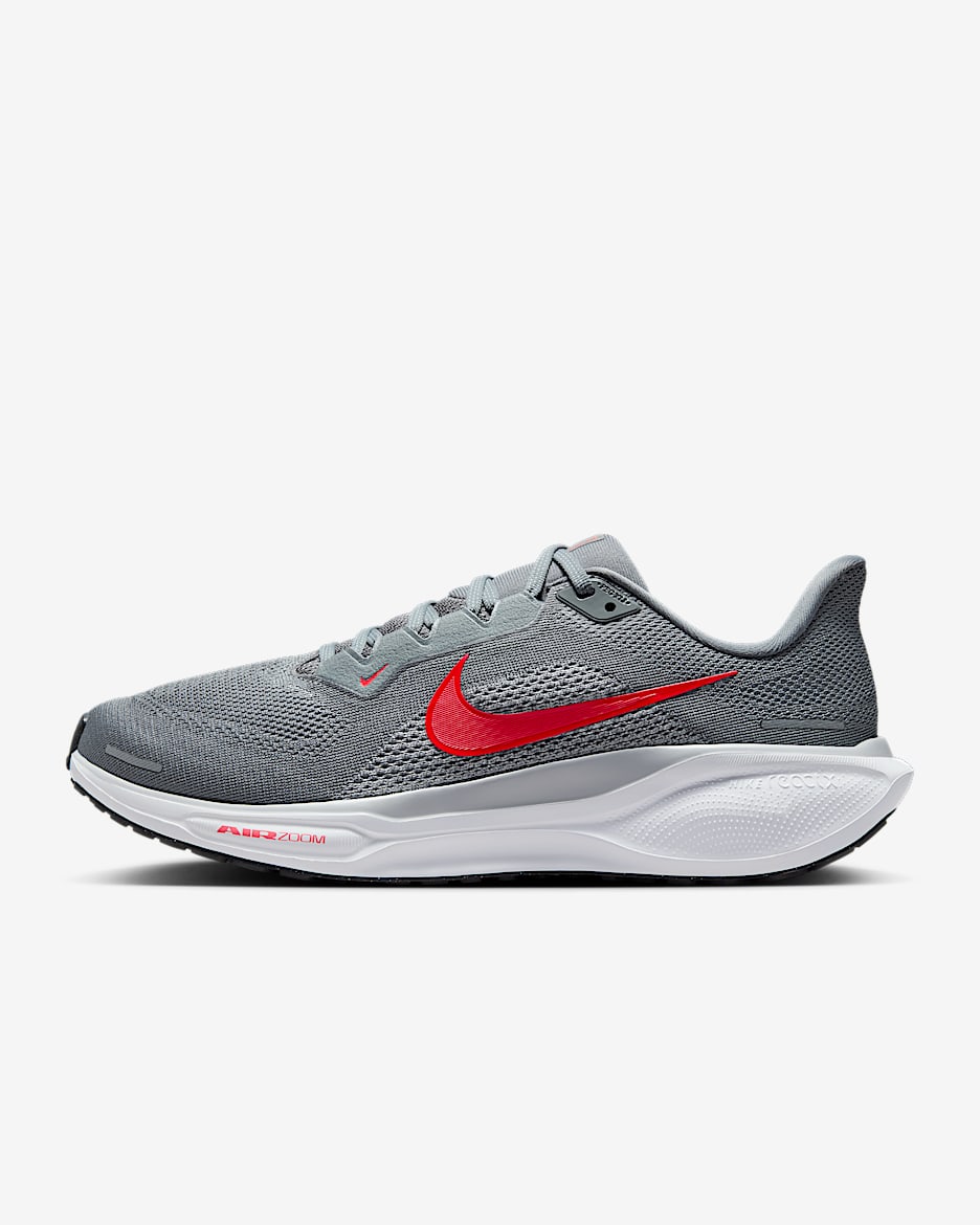 Nike Pegasus 41 Men's Road Running Shoes - Cool Grey/Wolf Grey/Pure Platinum/Bright Crimson