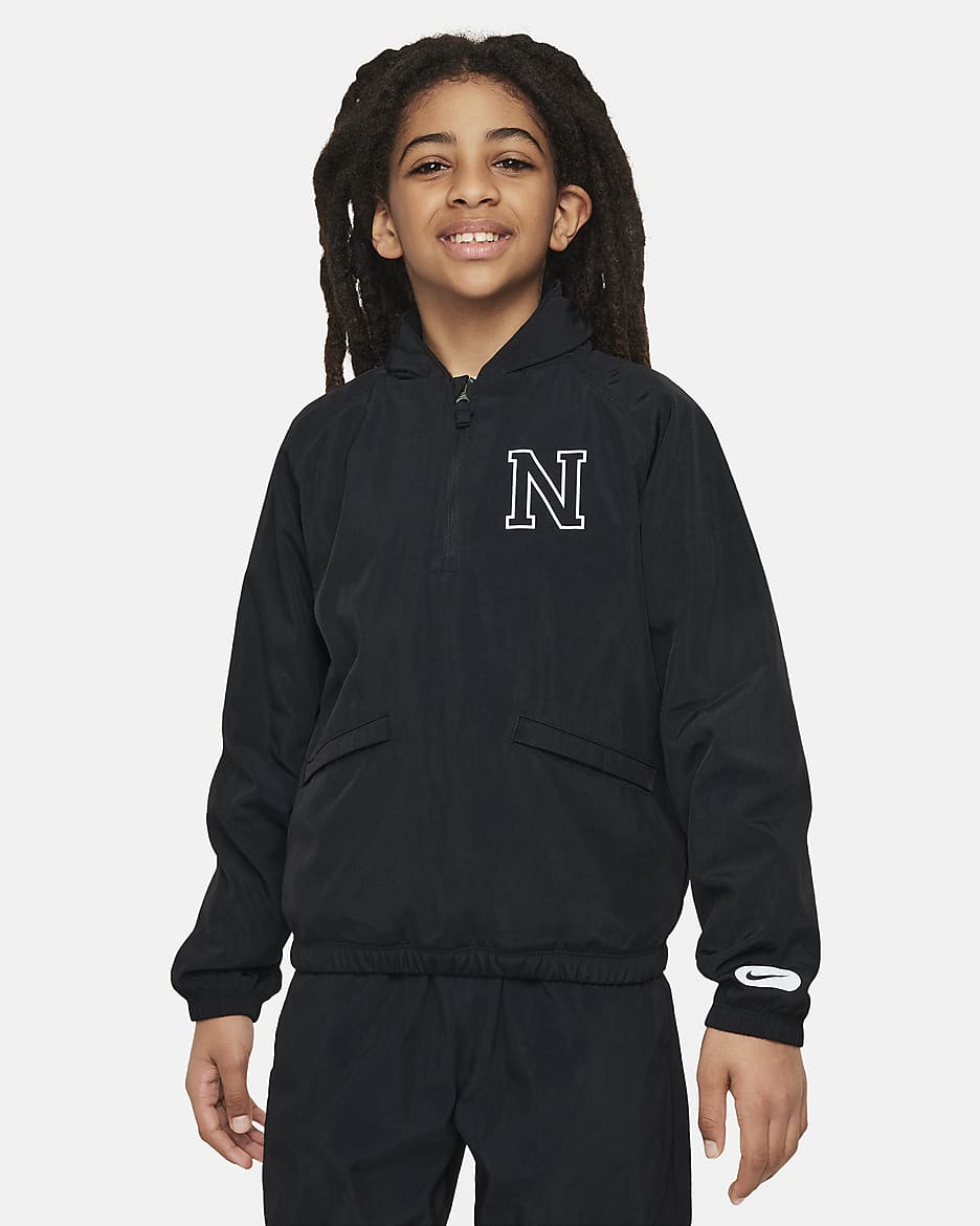 Nike Athletics Older Kids' (Boys') 1/2-Zip Repel Training Hoodie - Black/Black/White