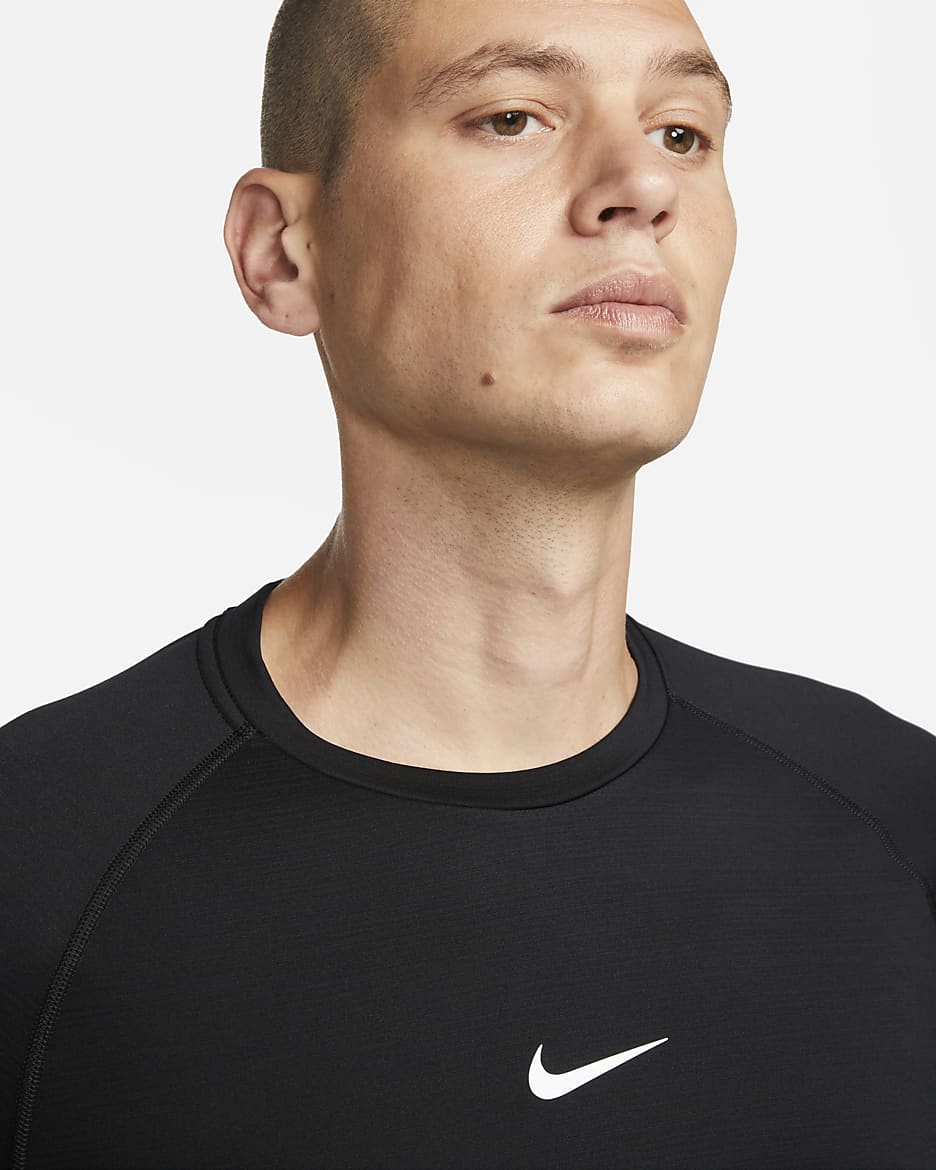 Nike Pro Warm Camisa de manga larga - Hombre - Negro/Blanco