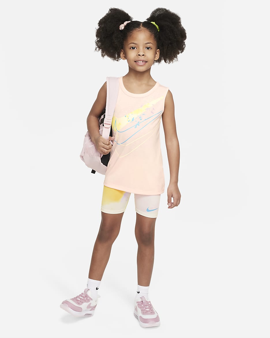 Nike "Just DIY It" Bike Shorts Set Little Kids' 2-Piece Set - Coconut Milk