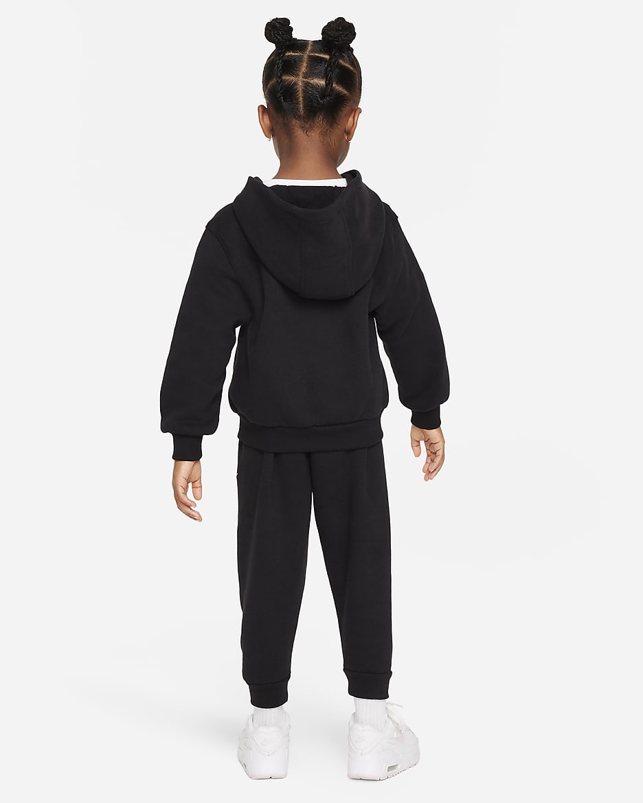 Conjunto de dos piezas de sudadera con gorro infantil Nike Full-Zip Club Set - Negro